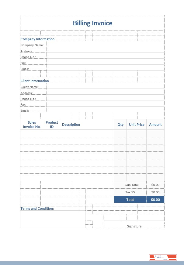 Dining Invoice Template PSD template
